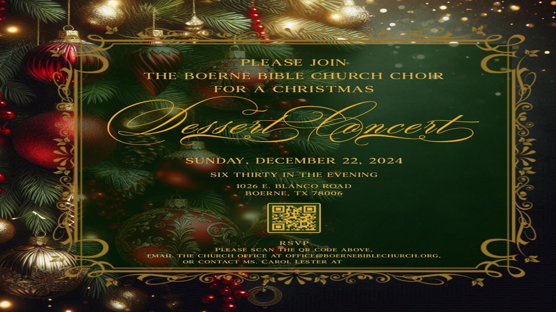Christmas Dessert Concert at Boerne Bible Church