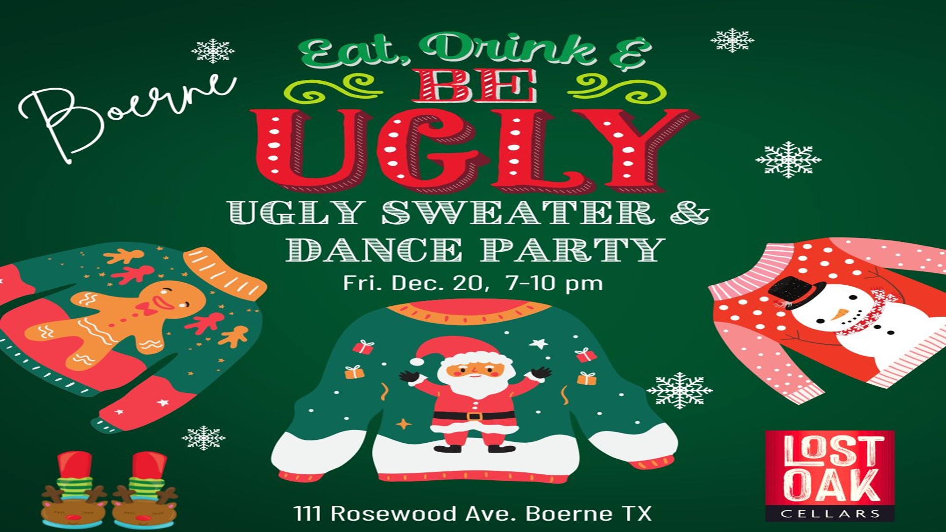 Ugly Sweater Dance Party at Lost Oak Winery