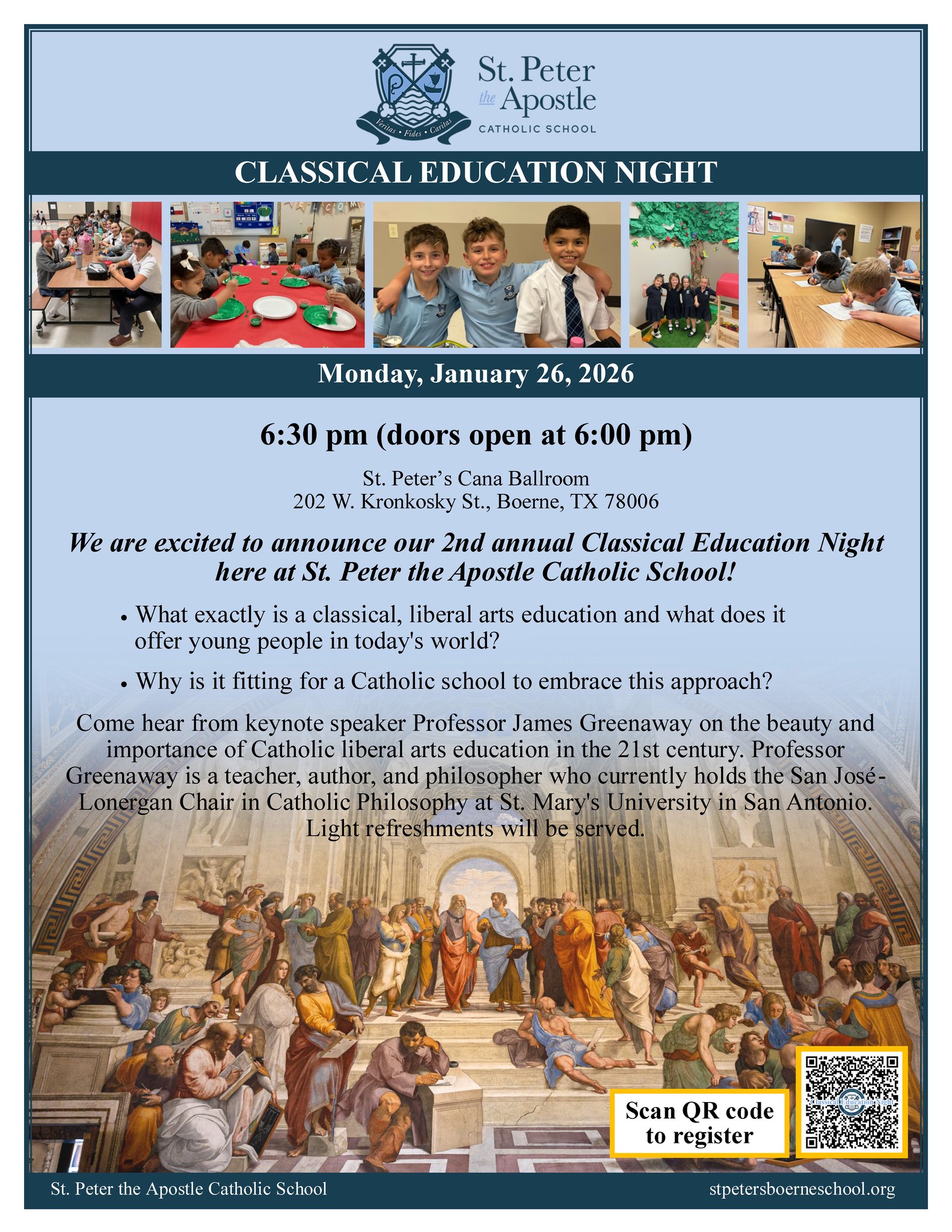 Classical Education Night at St. Peter the Apostle Catholic Church