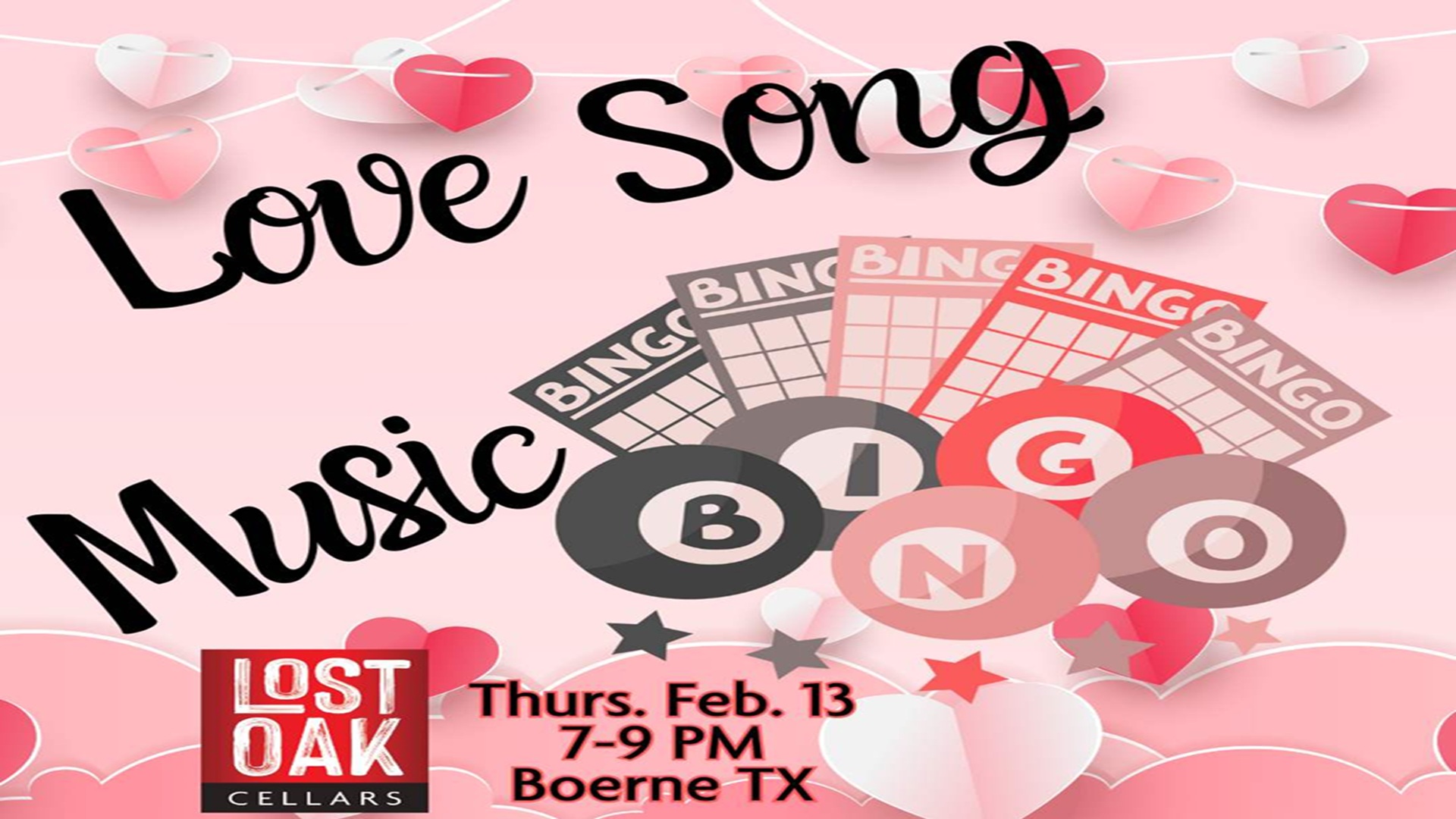 Love Song Music Bingo at Lost Oak Cellars