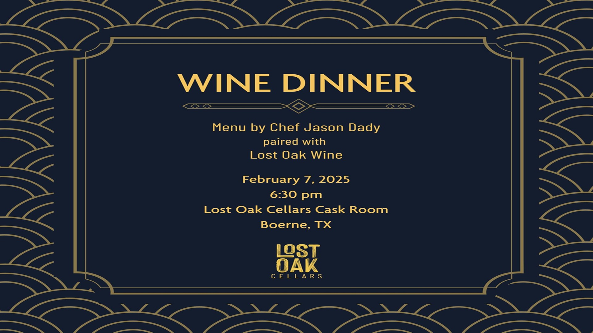 Wine Dinner with Chef Jason Dady at Lost Oak Cellars