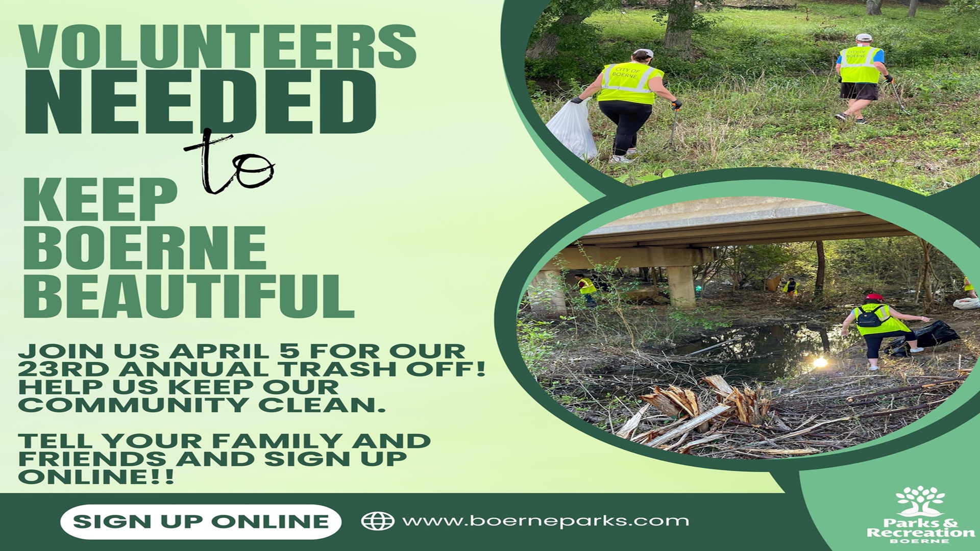 Keep Boerne Beautiful Trash-Off at Menger Creek and Champion High School