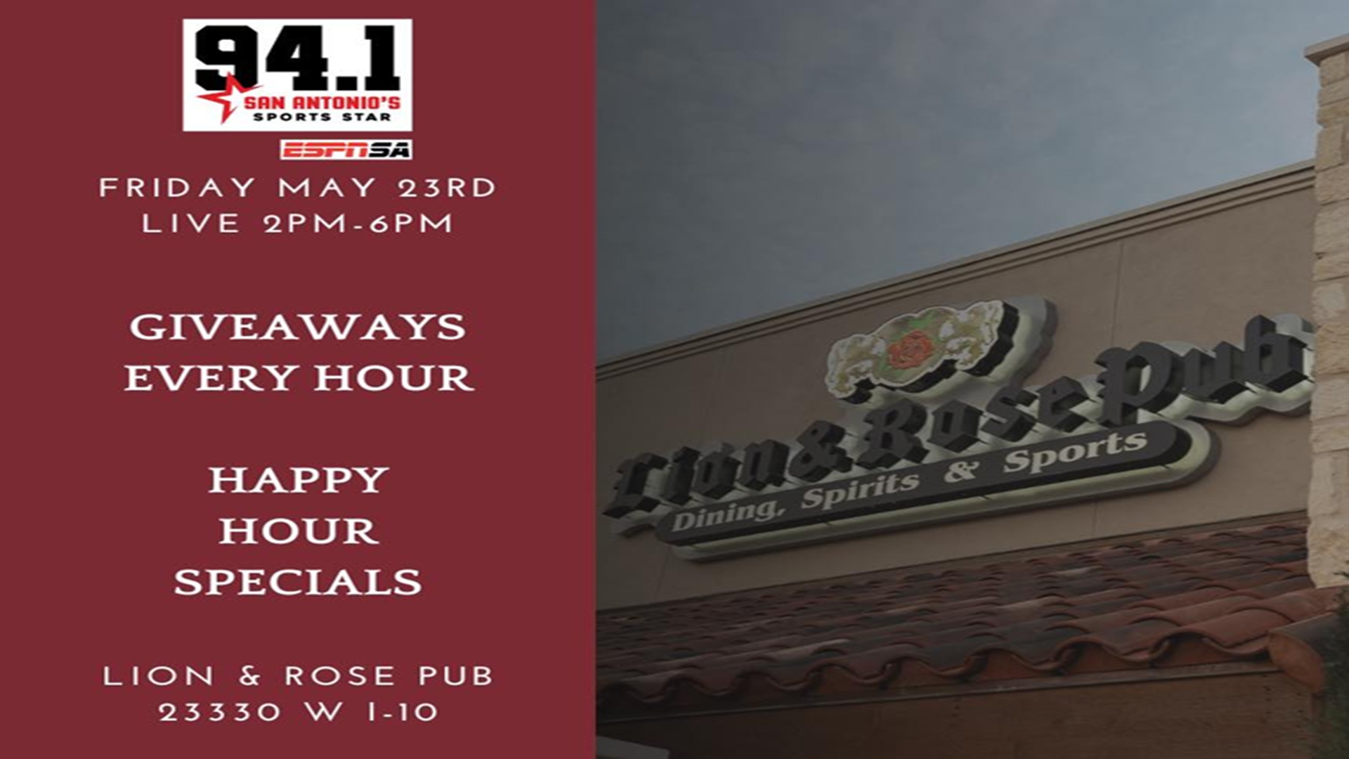 Live Broadcast with The Blitz at The Lion & Rose