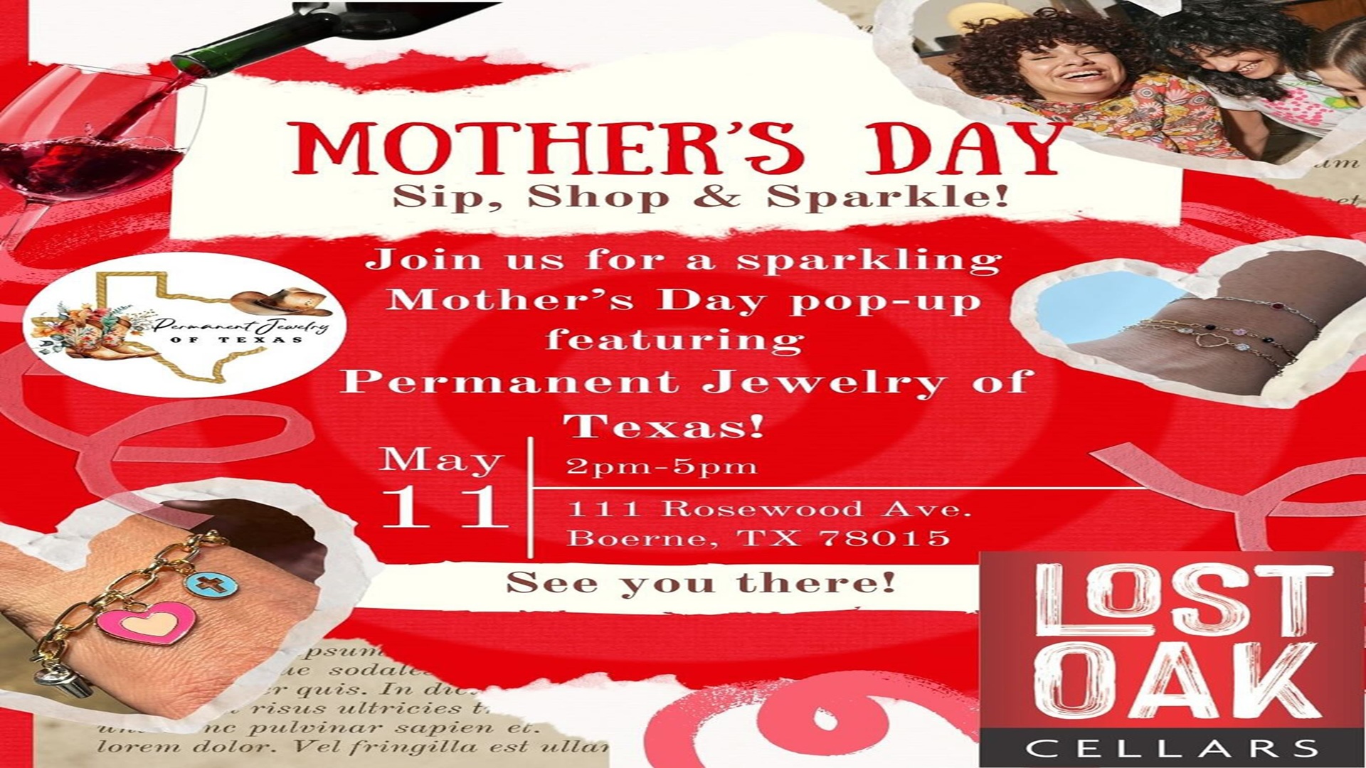 Mother’s Day Sip, Shop, and Sparkle at Lost Oak Cellars