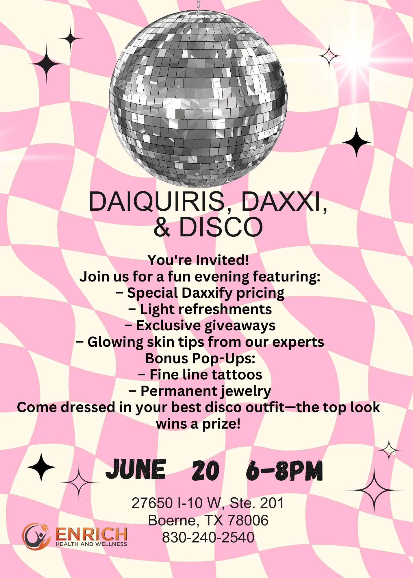 Daiquiris, Daxxify & Disco at Enrich Health & Wellness
