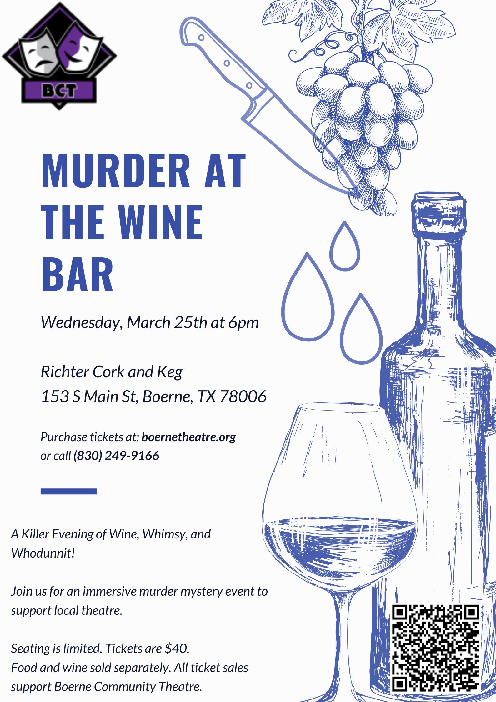 Murder at the Wine Bar – Boerne Community Theatre Fundraiser