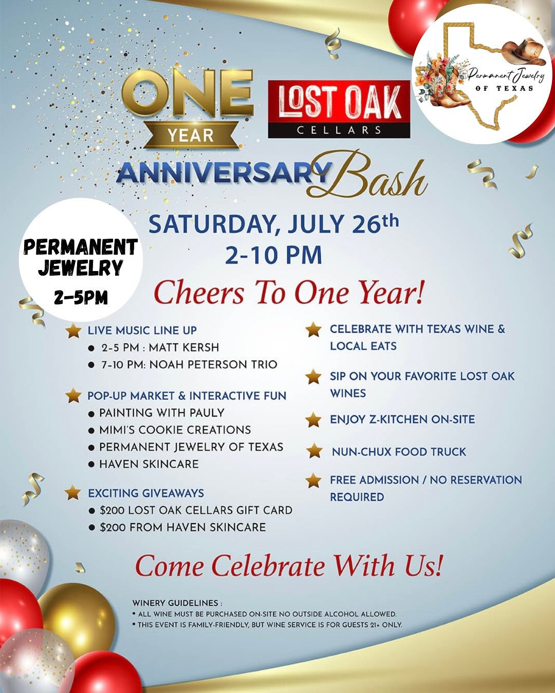 Lost Oak Cellars Anniversary Bash