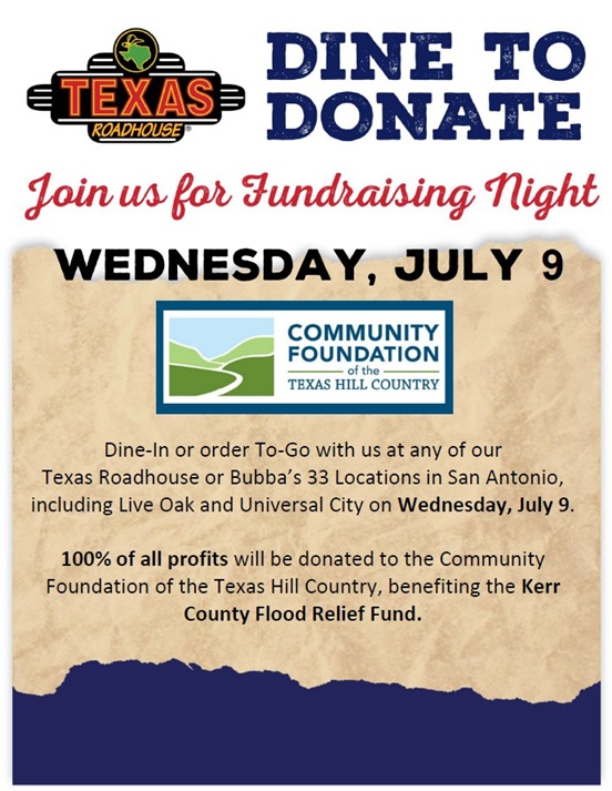 Dine to Donate at Texas Roadhouse