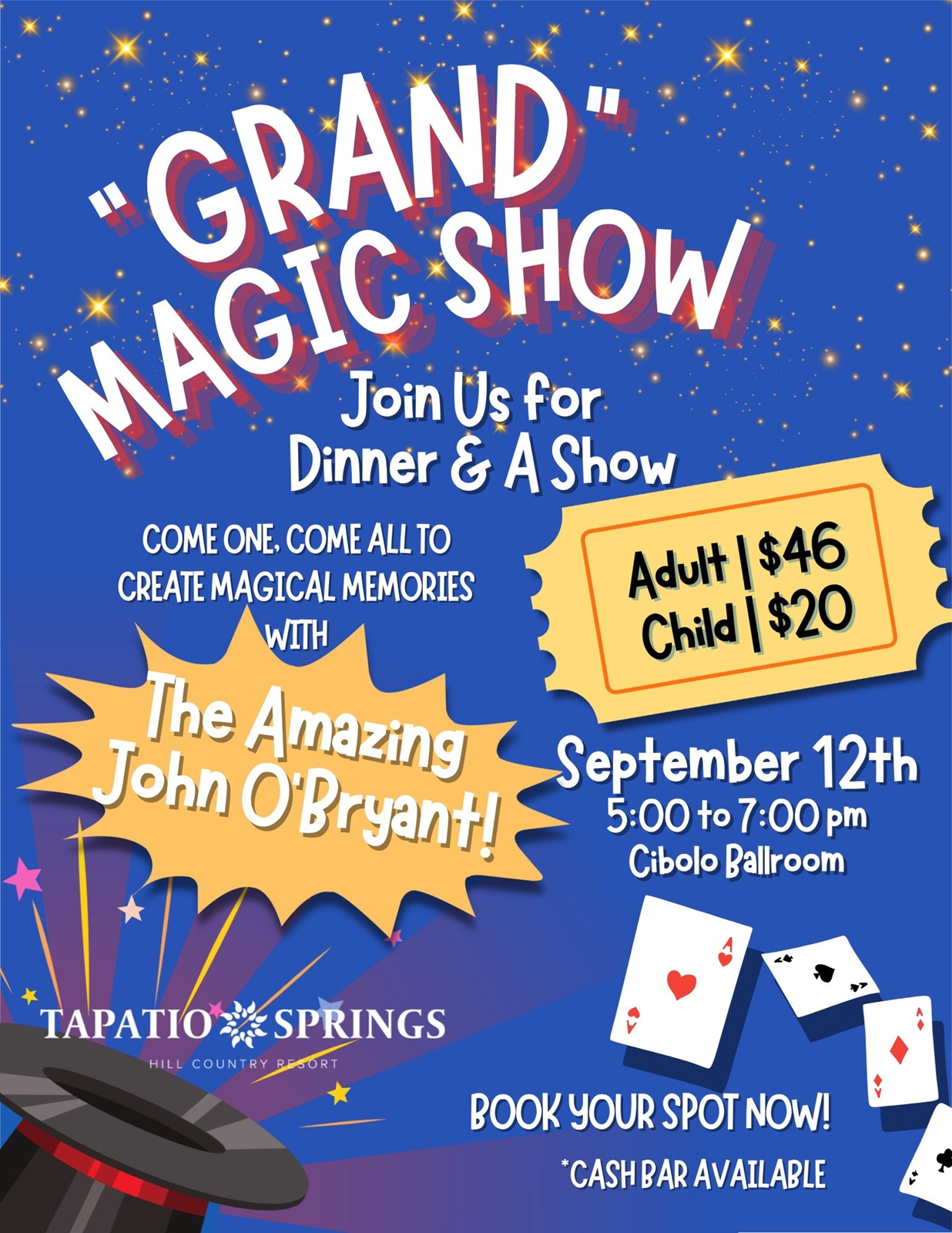 Grand Magic Show at Tapatio Springs Hill Country Resort