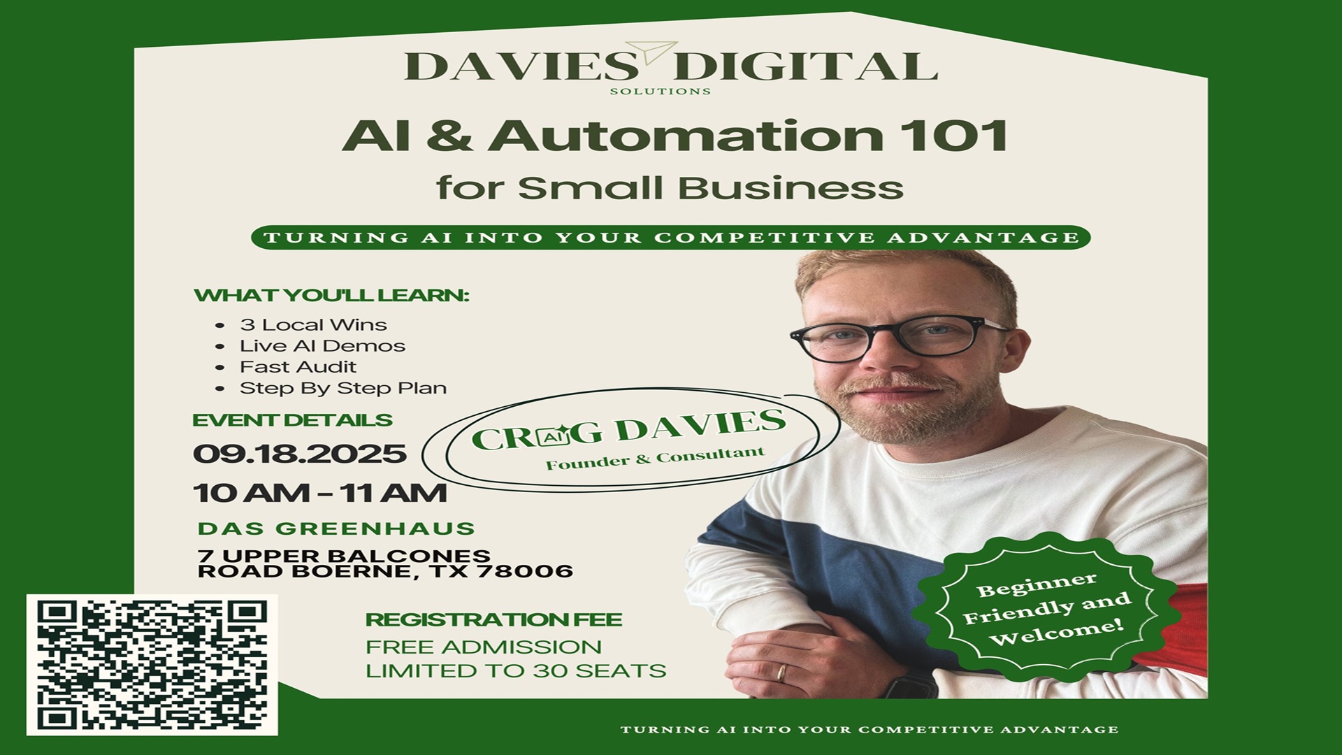 AI & Automation 101 for Small Business at DAS Greenhaus
