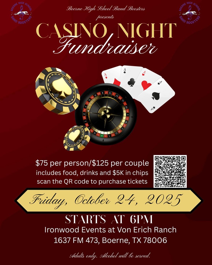 Boerne High School Band Boosters Casino Night Fundraiser at Von Erich Ranch