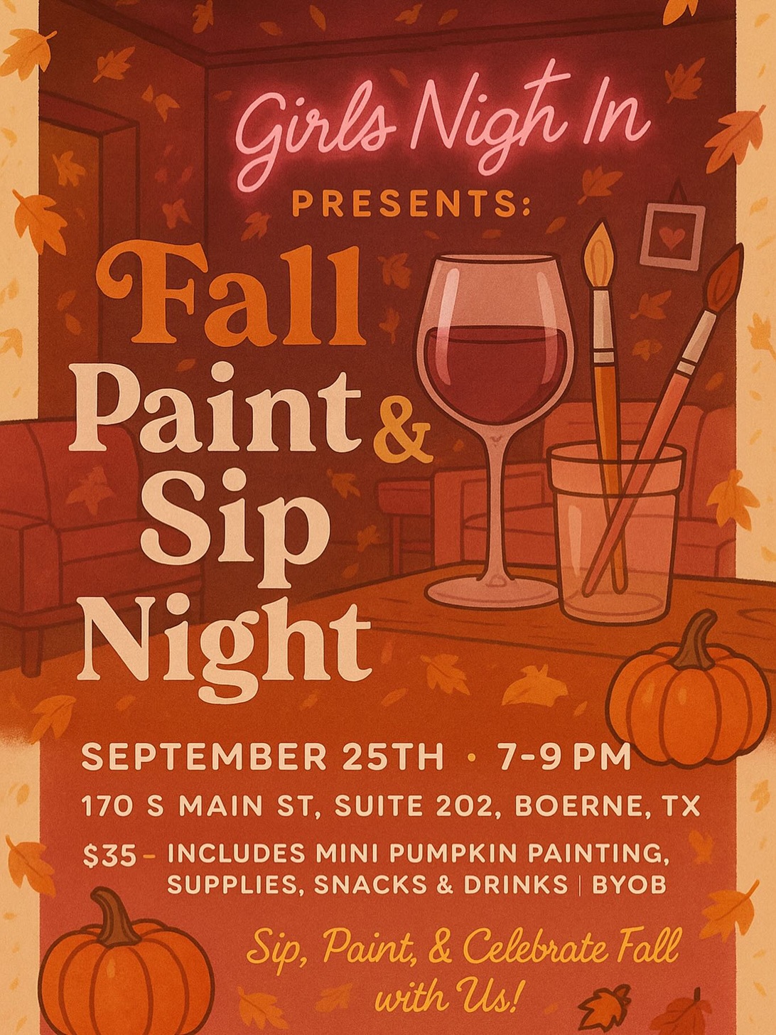 Fall Paint & Sip Night at Girls Night In