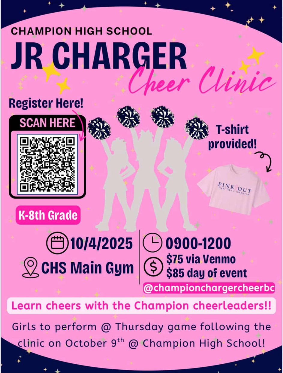 JR Charger Cheer Clinic at Champion High School