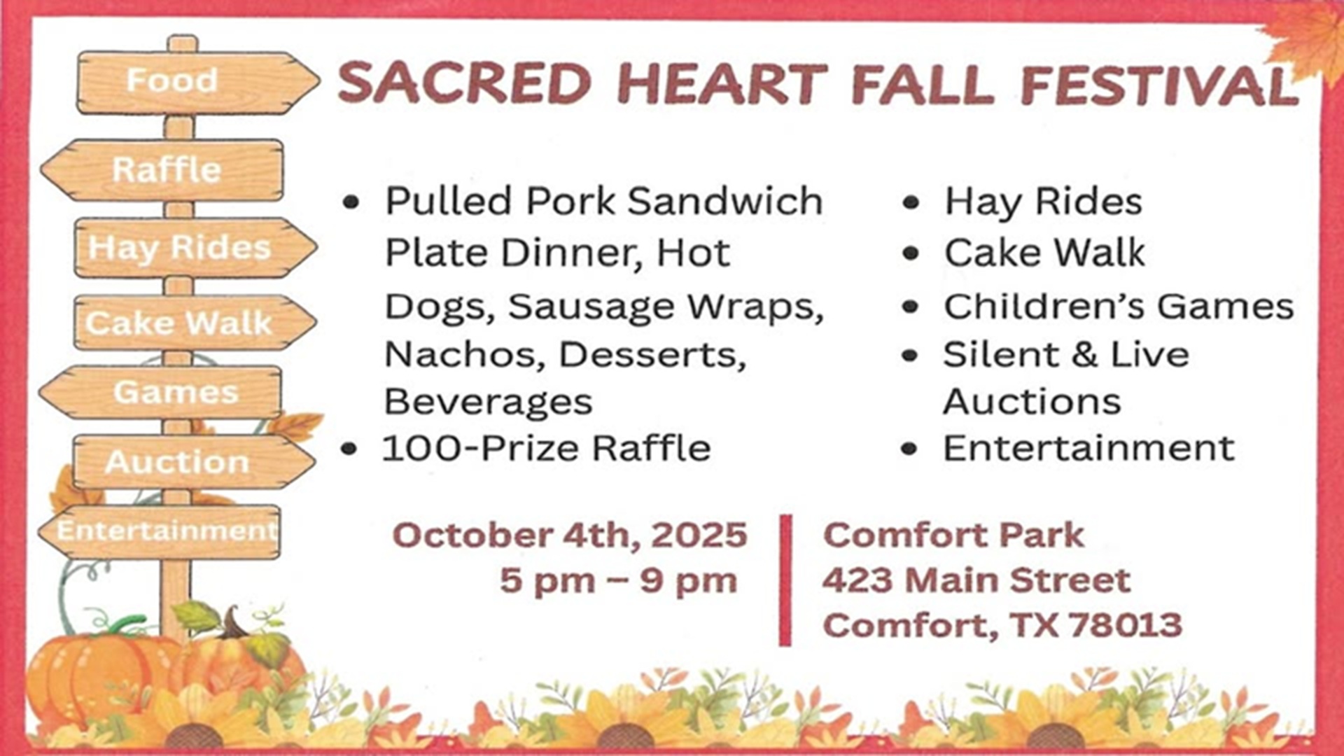 Sacred Heart Fall Festival at Comfort Park