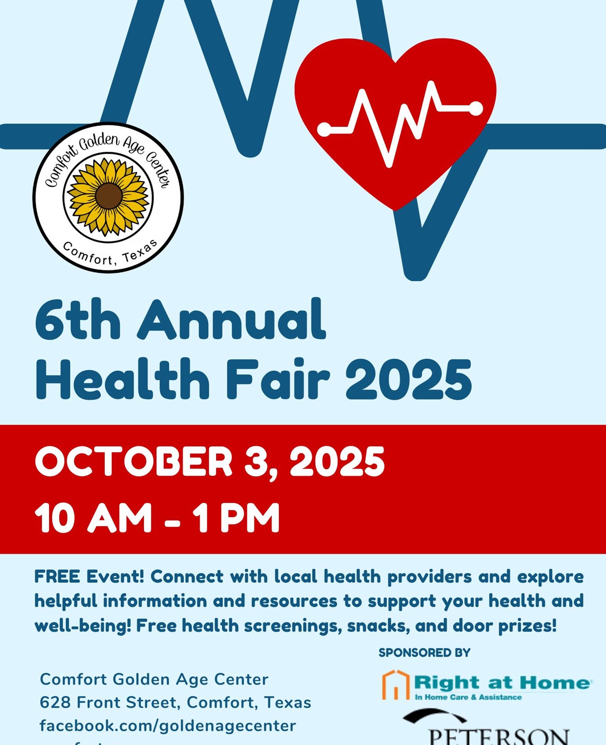 6th Annual Health Fair 2025 at Comfort Golden Age Center