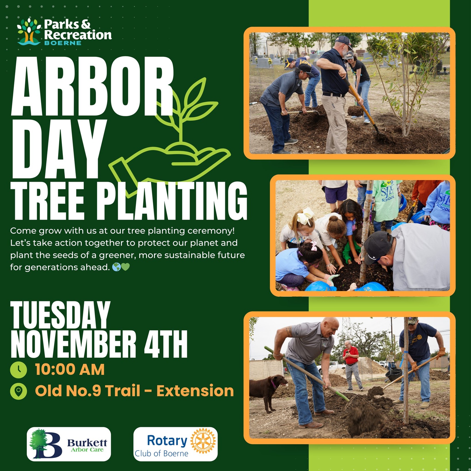 Arbor Day Tree Planting at Old No. 9 Trail – Extension