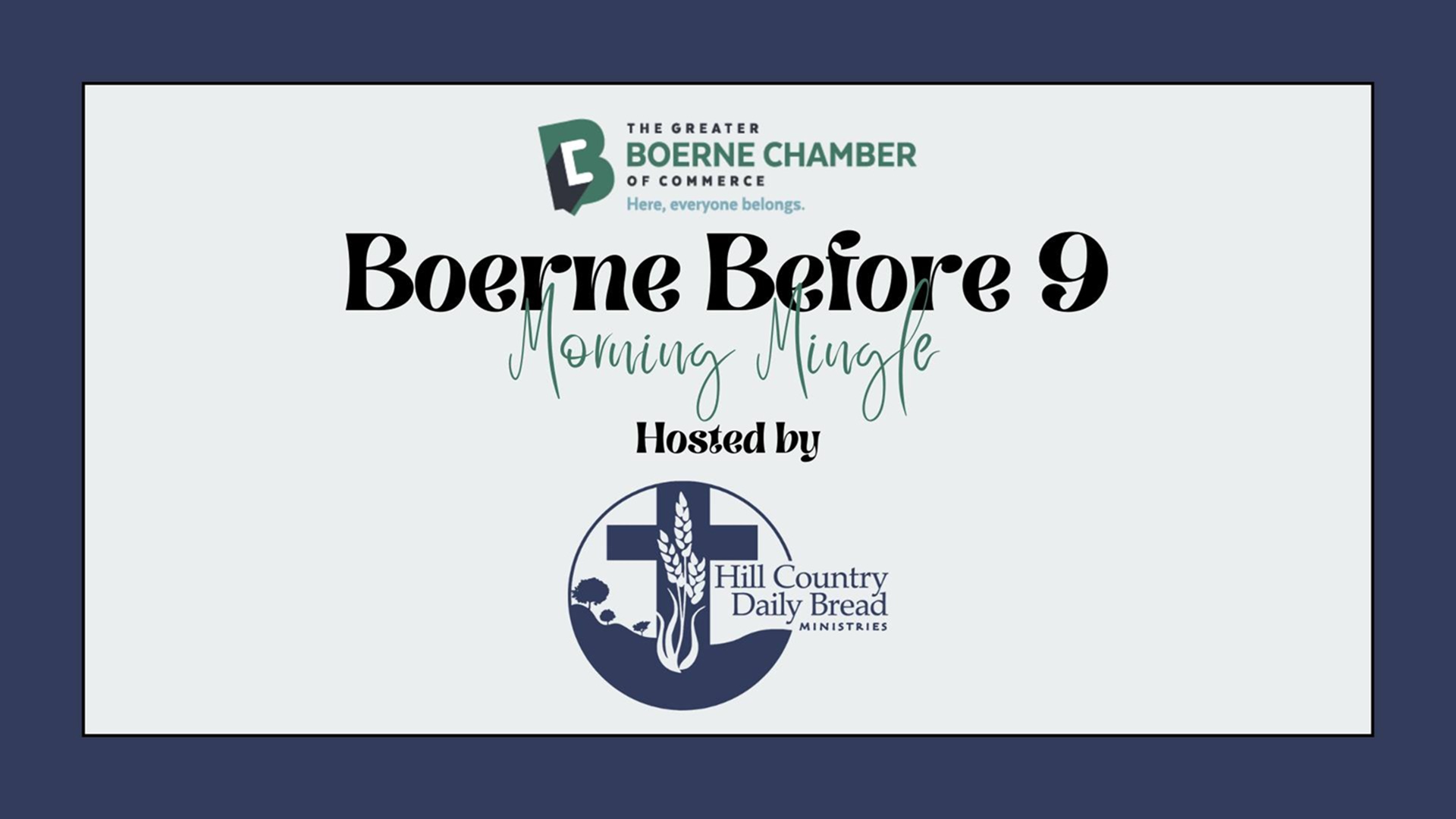 Boerne Before 9 Morning Mingle at Hill Country Daily Bread Ministries
