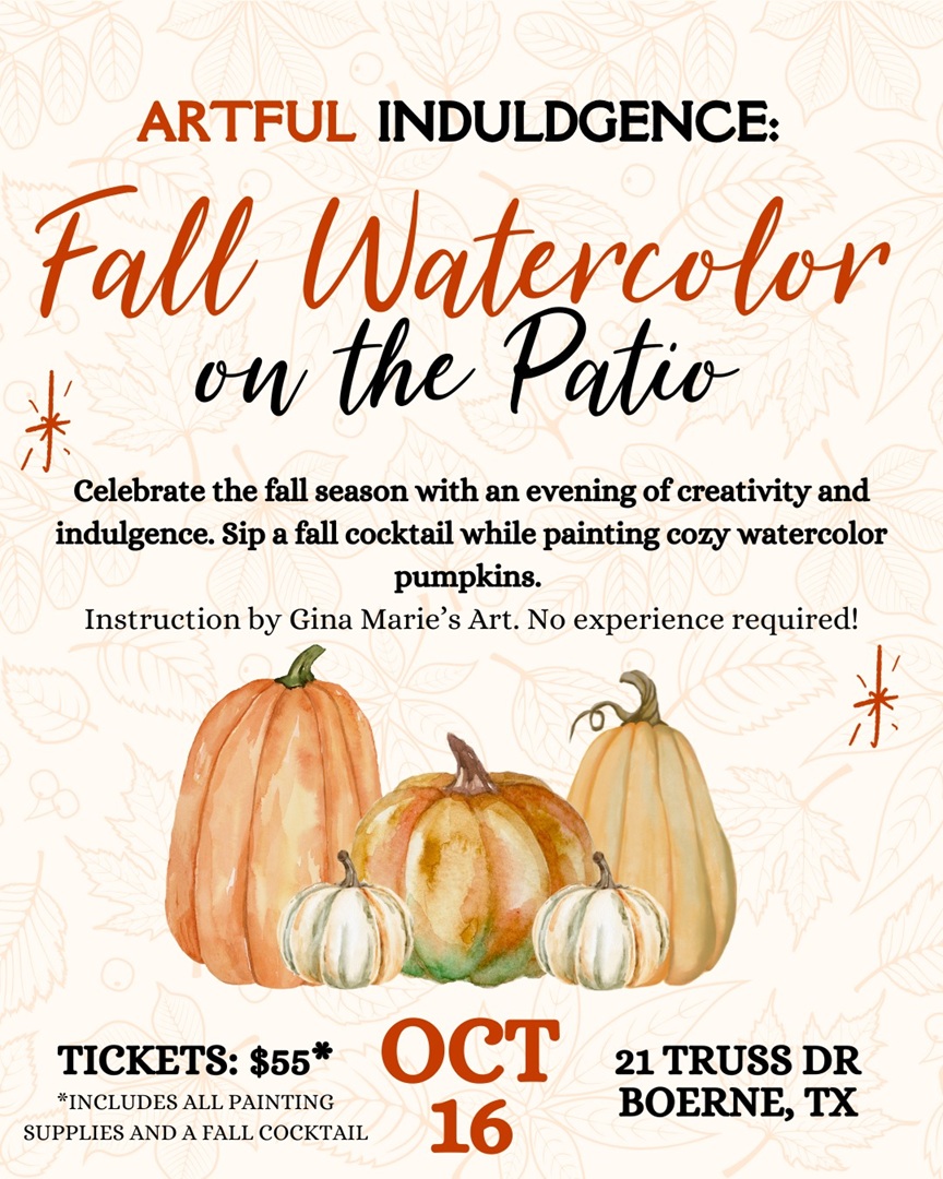 Fall Watercolor on the Patio at Indulge Wine Bar