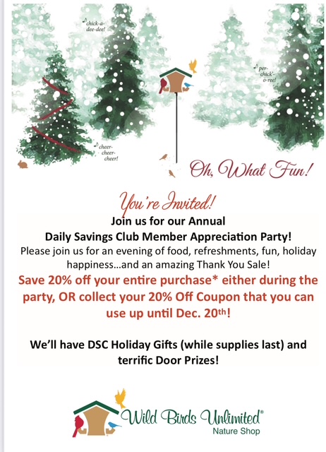 Wild Birds Unlimited Annual Customer Appreciation Party