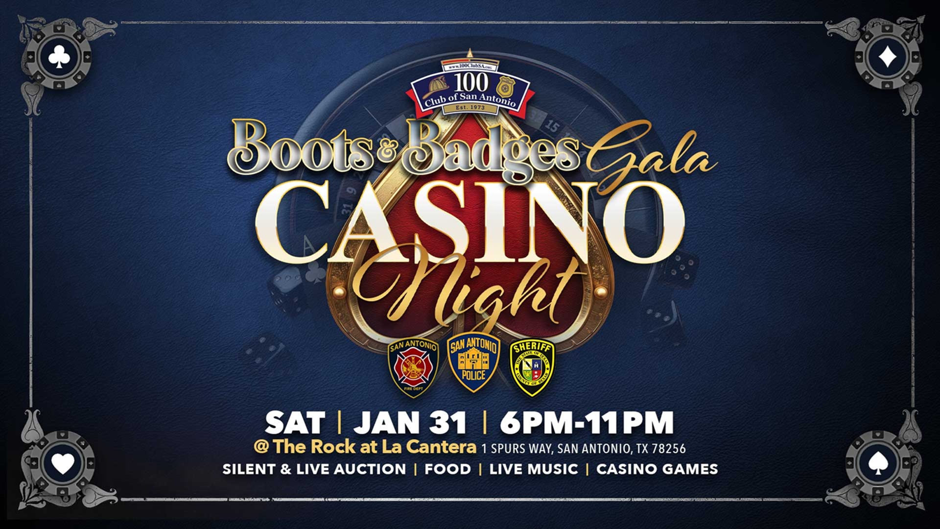 Boots & Badges Gala Casino Night at The Rock at La Cantera
