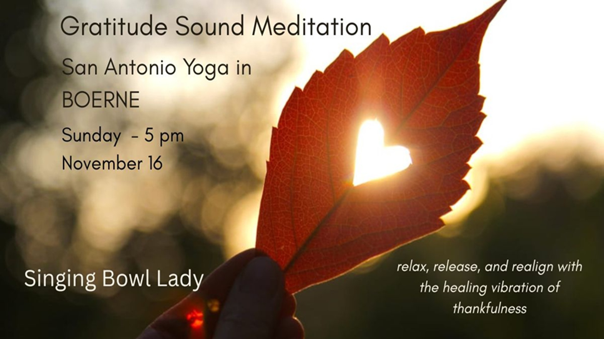 Gratitude Sound Meditation at Singing Bowl Lady