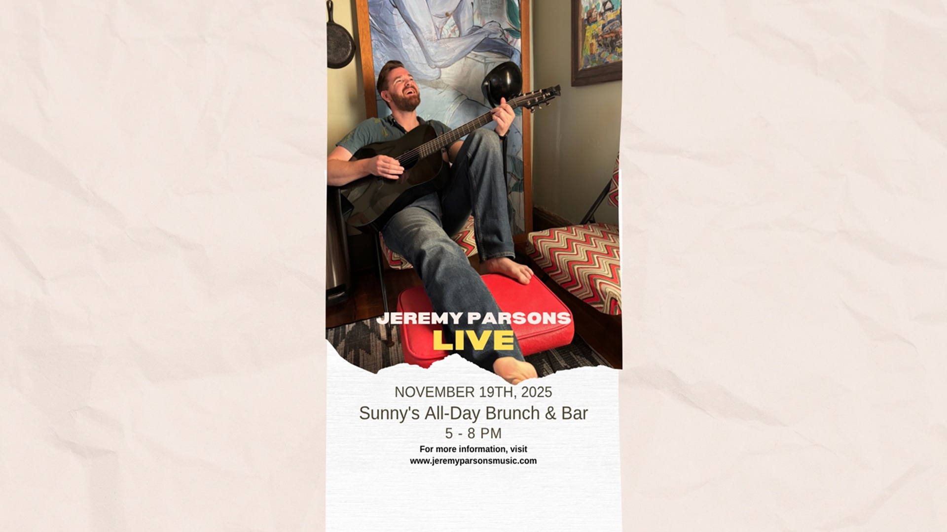 Jeremy Parsons Live at Sunny’s All-Day Brunch & Bar
