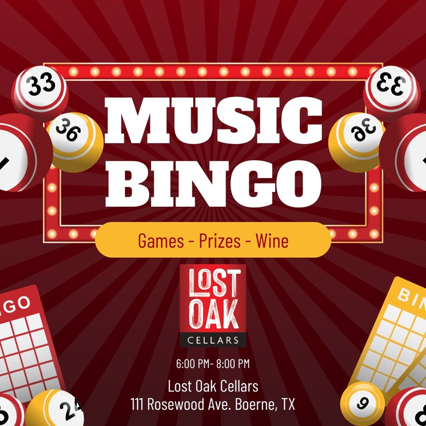 Wednesday Music Bingo at Lost Oak Cellars