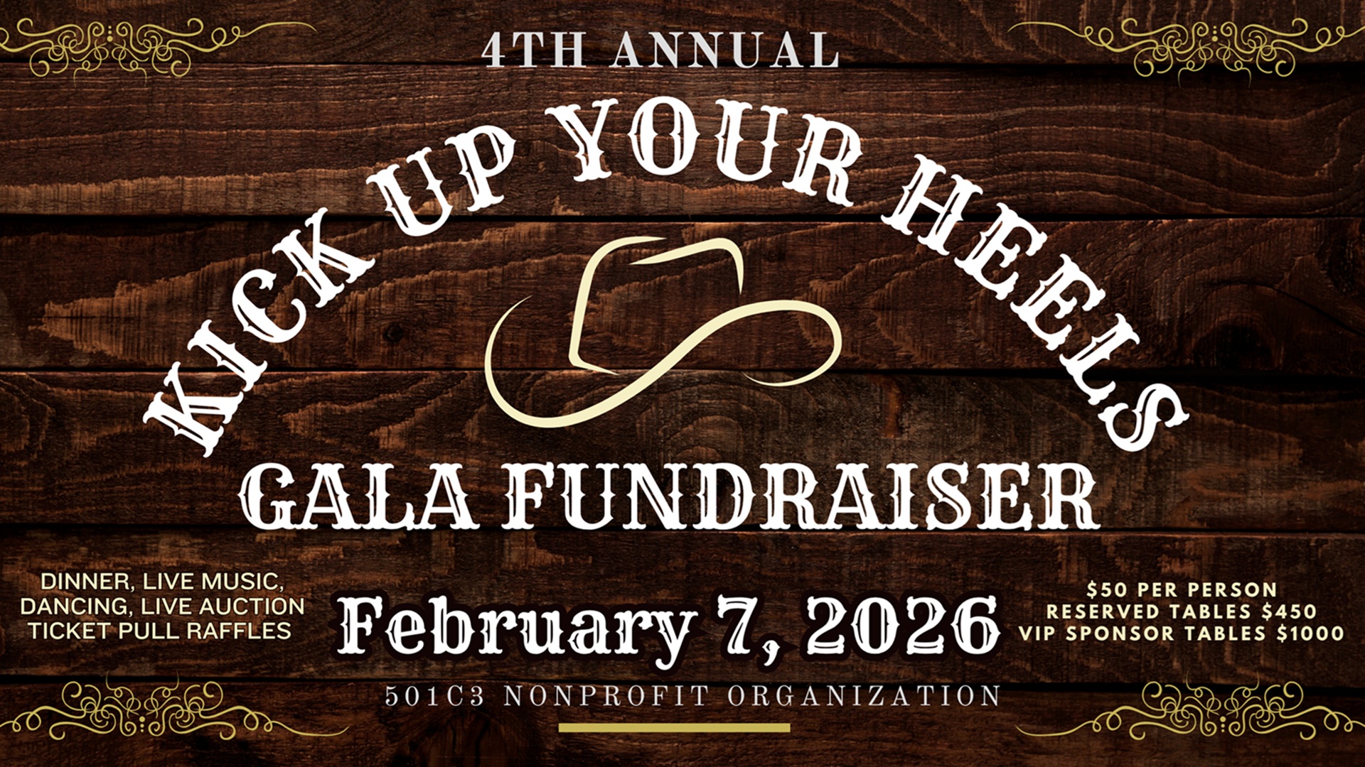 4th Annual Kick Up Your Heels Gala Fundraiser at Kendall County Fairgrounds