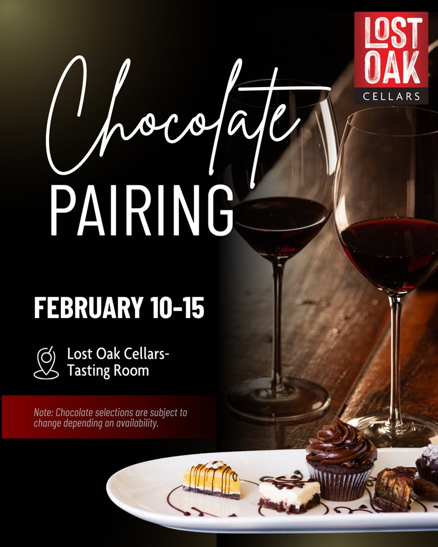 Chocolate & Wine Pairings All Week at Lost Oak Cellars