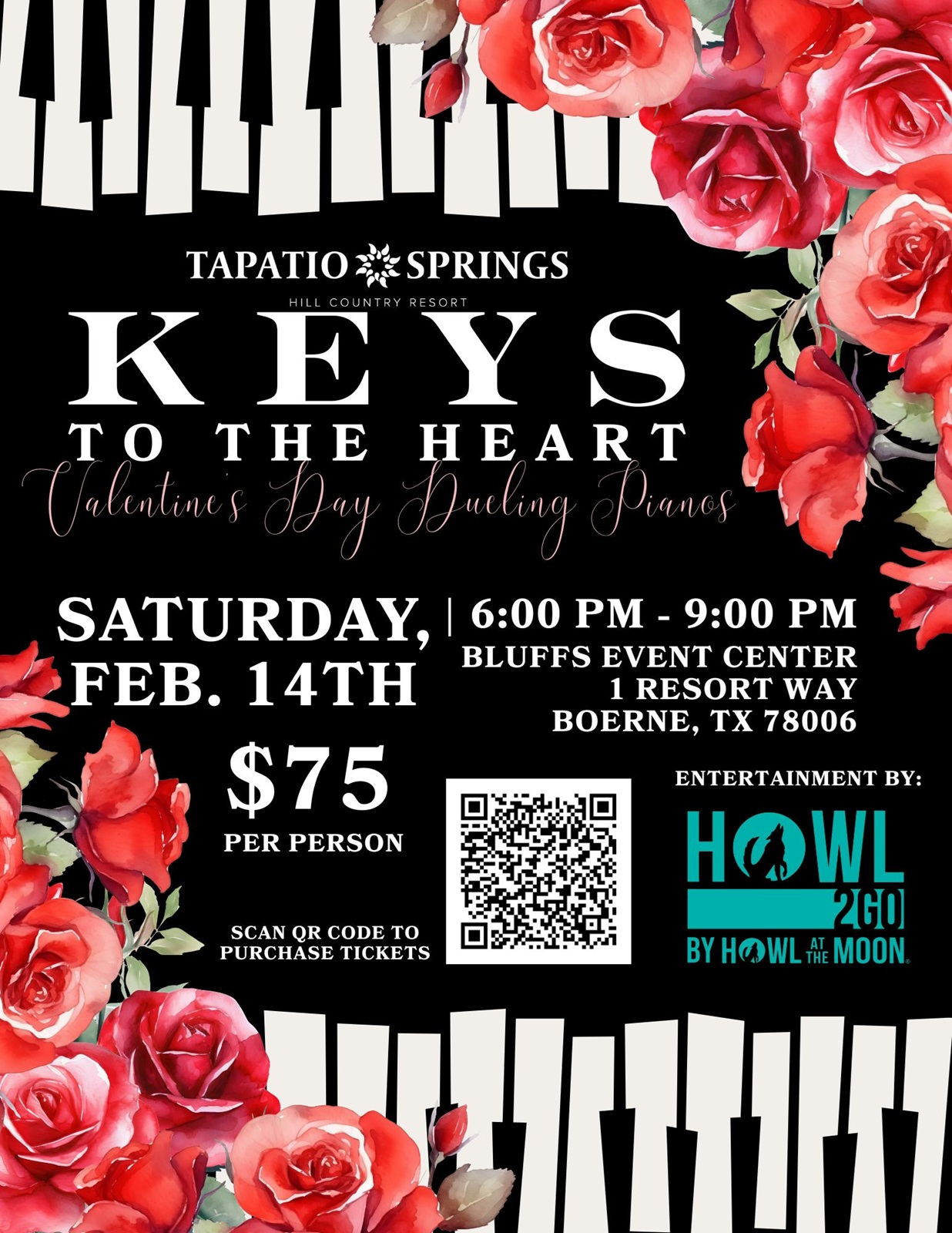 Keys to the Heart: Valentine’s Day Dueling Pianos Dinner at Tapatio Springs Hill Country Resort