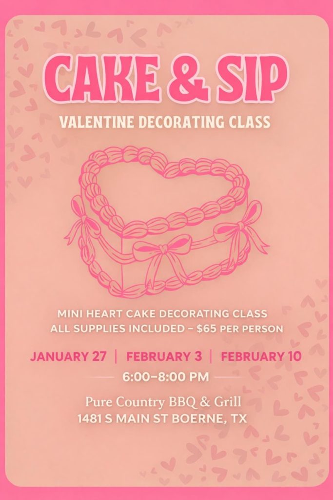 Mini Heart Cake Decorating Class at Pure Country BBQ & Grill