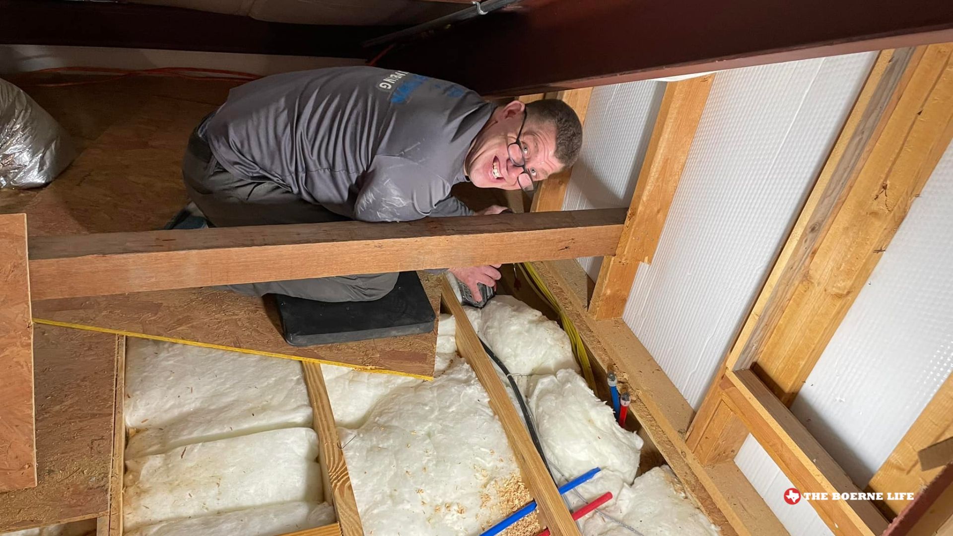 olde town plumbing in the attic