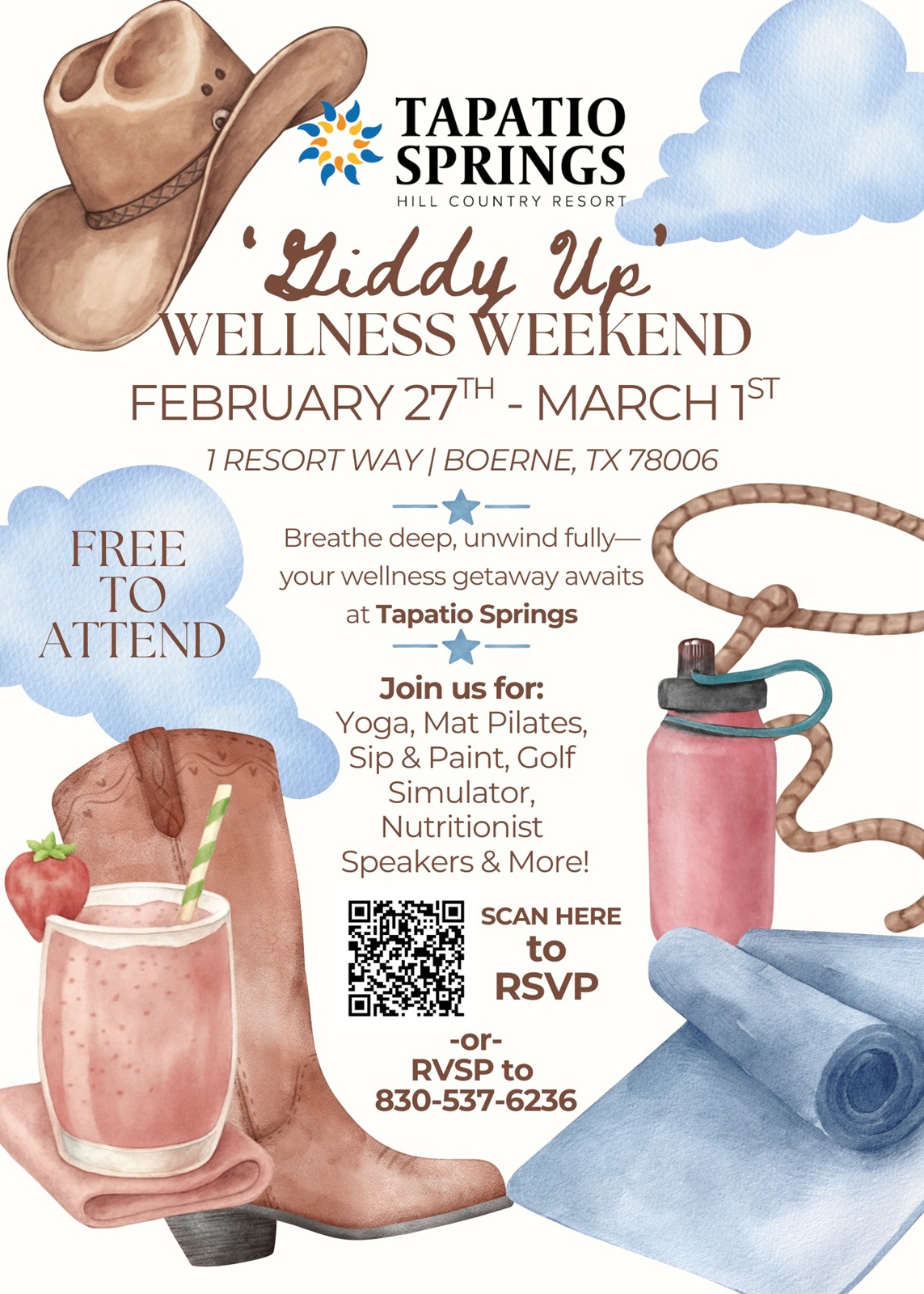 Giddy Up Wellness Weekend at Tapatio Springs Hill Country Resort