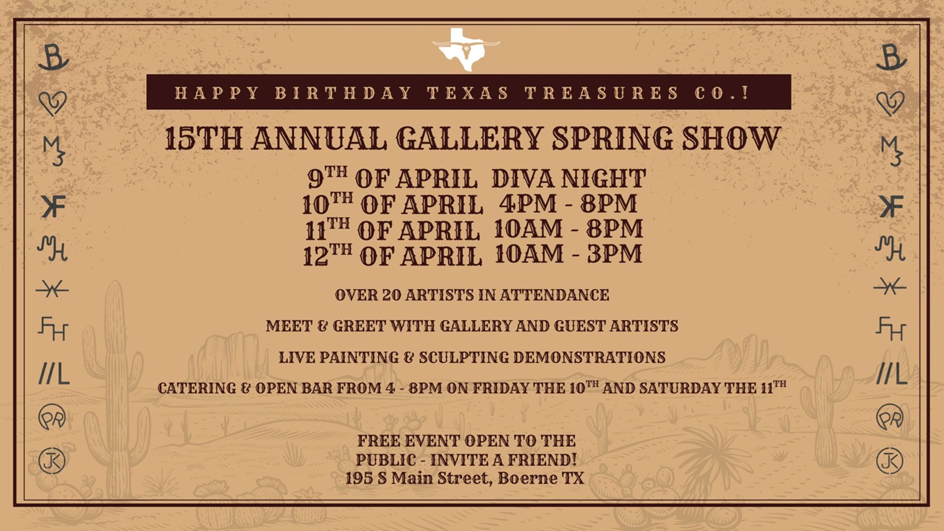 15th Annual Texas Treasures Co. Gallery Spring Show at Texas Treasures Fine Art Gallery
