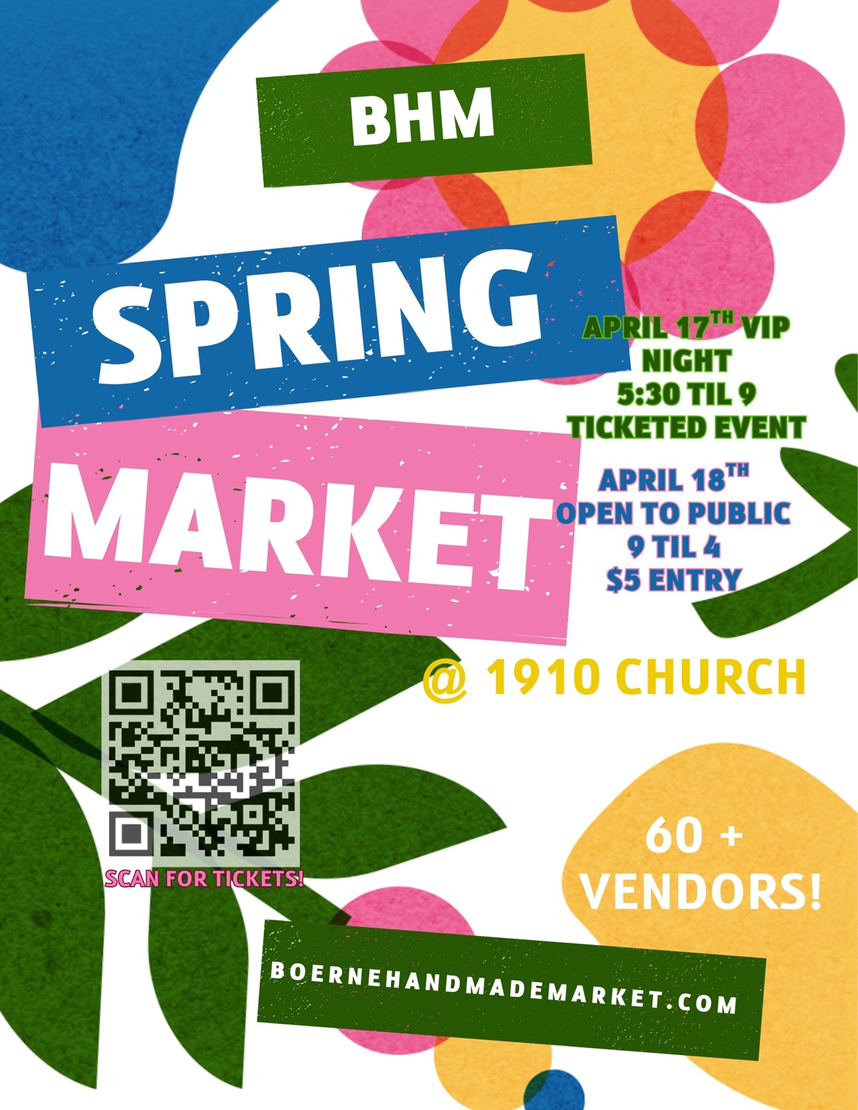 Boerne Handmade Market Spring 2026 at nineteen:ten church