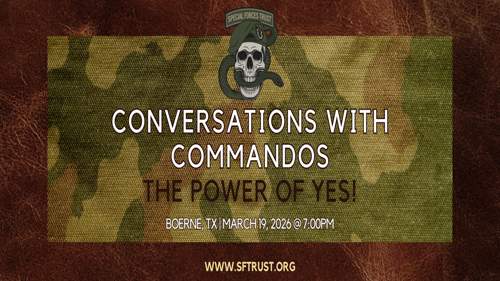 Conversations With Commandos — Boerne at The Kendall