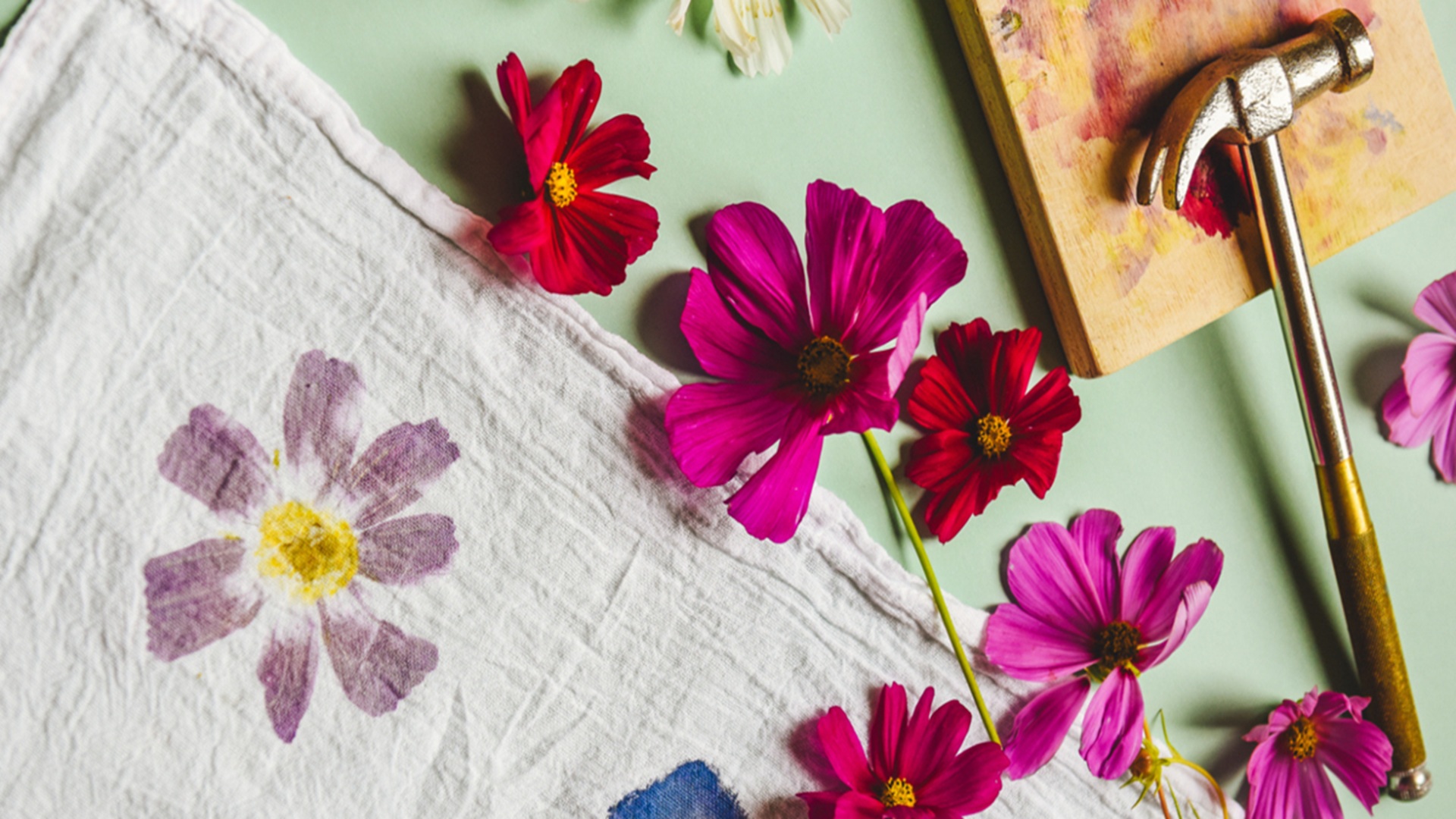 Flower Pounding Tea Towel Workshop at The Downtown DIY