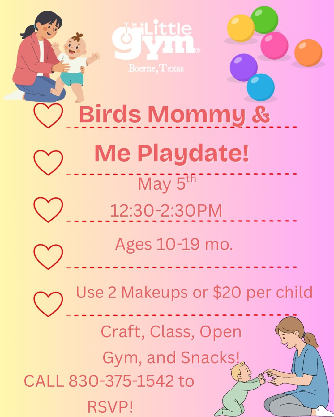 Birds Mommy & Me Playdate at The Little Gym of Boerne
