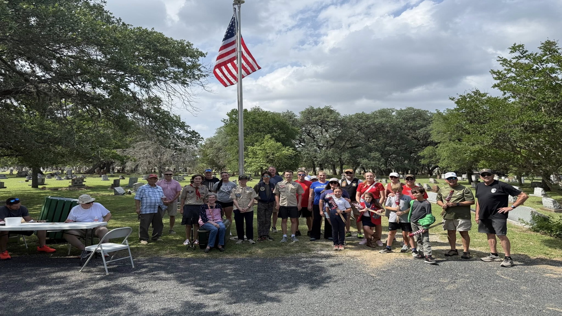 Flags In at Boerne Cemetery