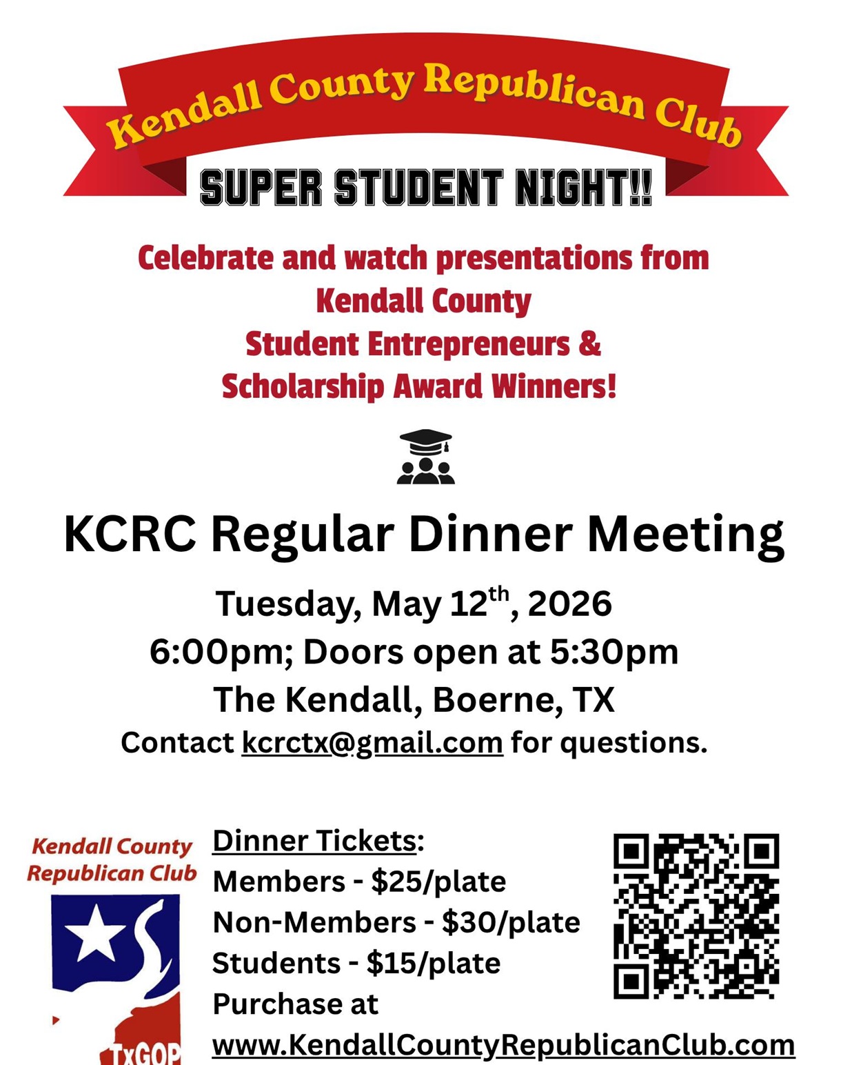 KCRC Super Student Night at The Kendall