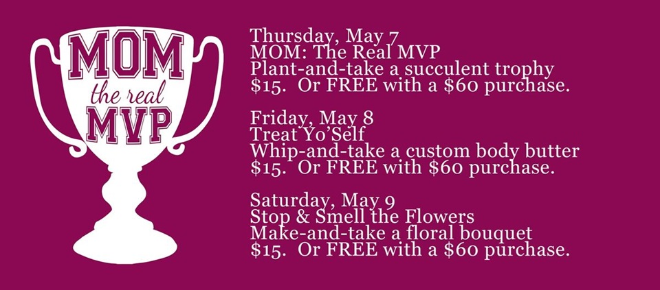 MOM: The Real MVP Craft | Succulents & Trophies at Handmade on Main