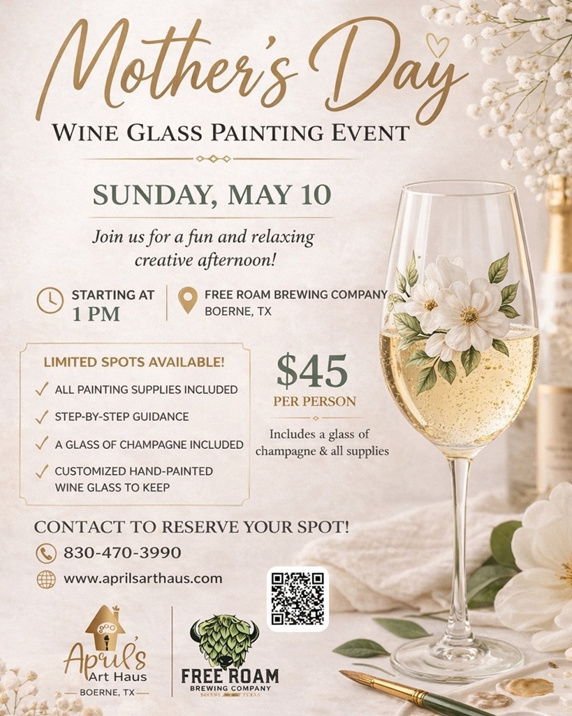 Mother’s Day Wine Glass Painting Event at Free Roam Brewing Company