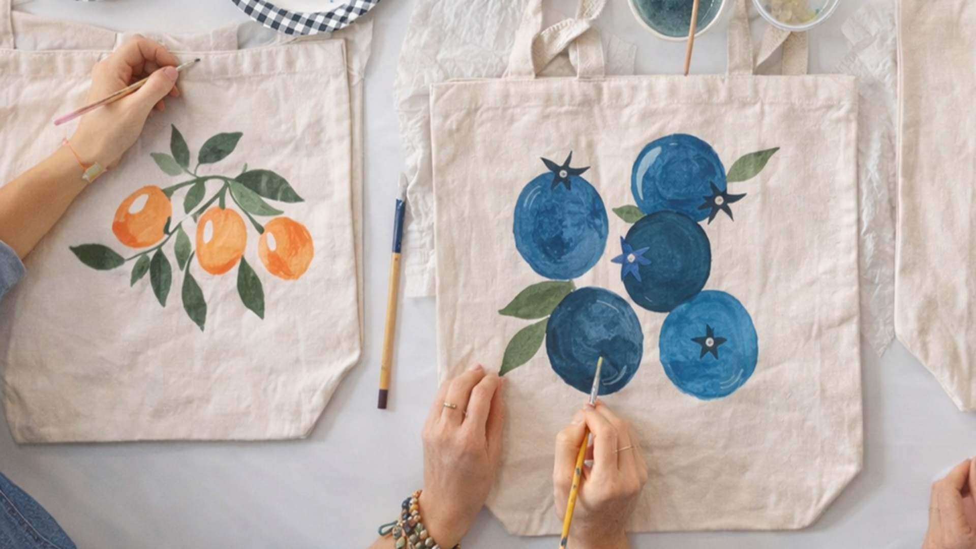 Sunny Side Totes: Canvas Tote Bag Painting at The Downtown DIY