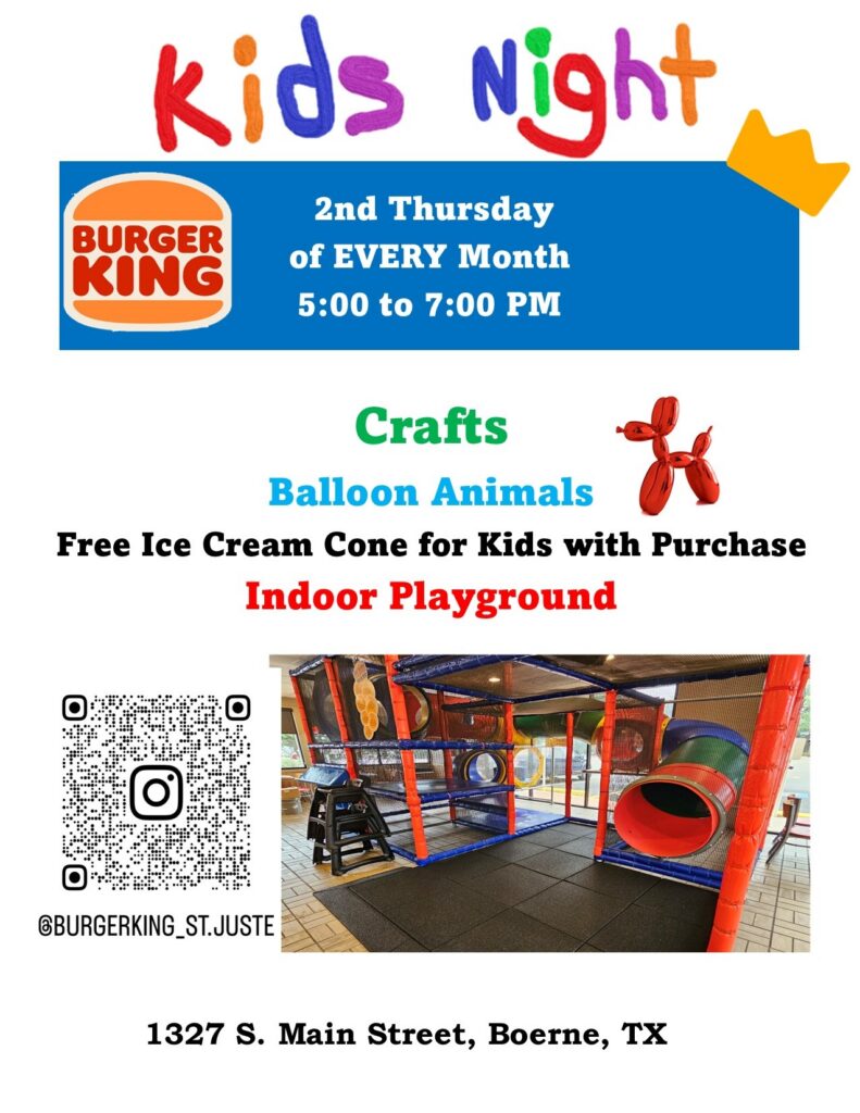 Burger King Kids Night at Burger King Boerne