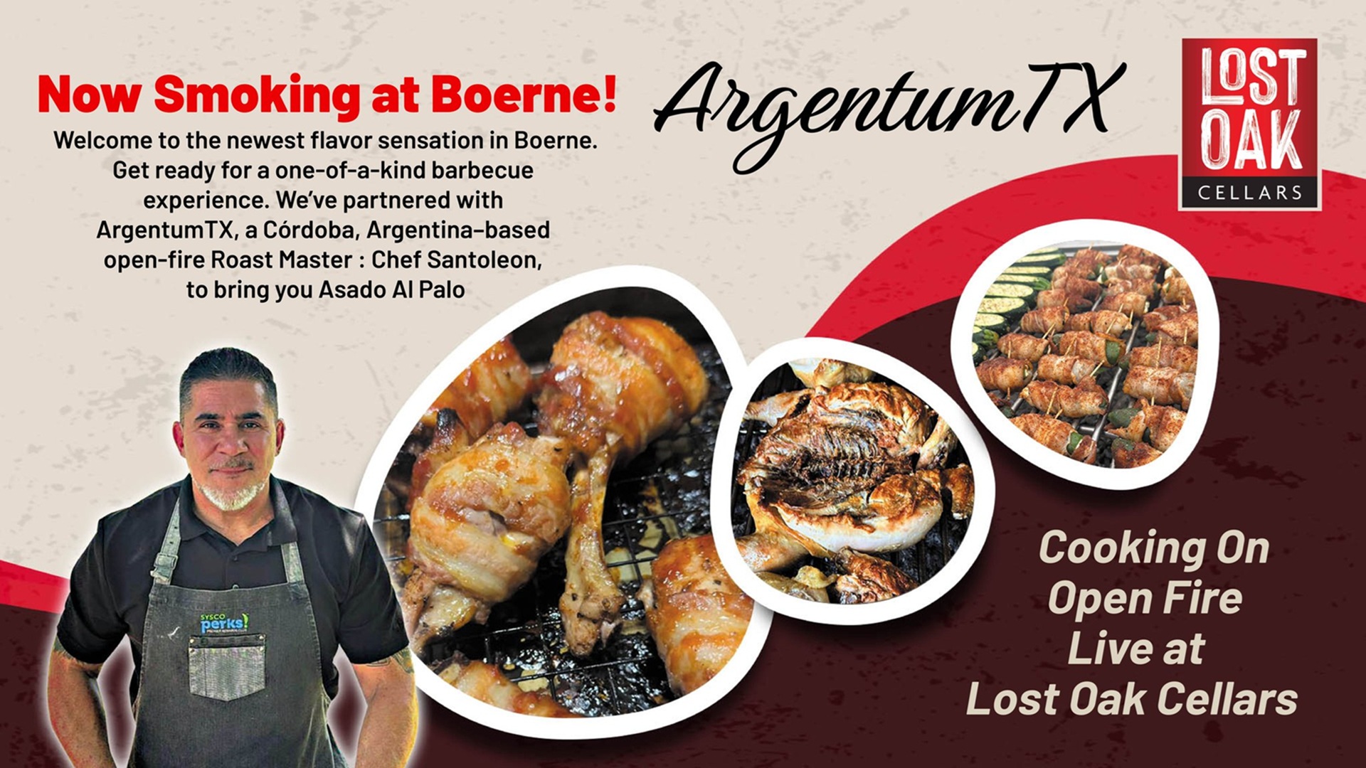 Open-Fire Argentinian BBQ with ArgentumTx at Lost Oak Cellars