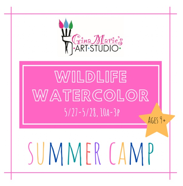 Wildlife Watercolor Art Journal Camp at Gina Marie’s Art Studio