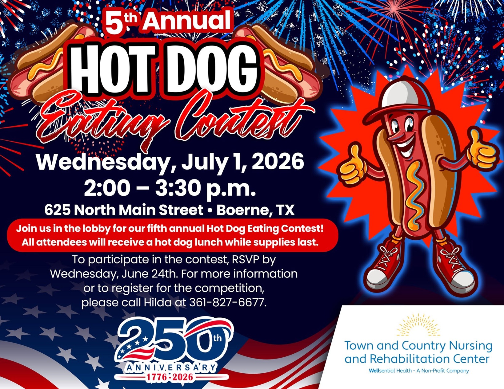 5th Annual Community Hot Dog Eating Contest at Town and Country Nursing and Rehabilitation Center