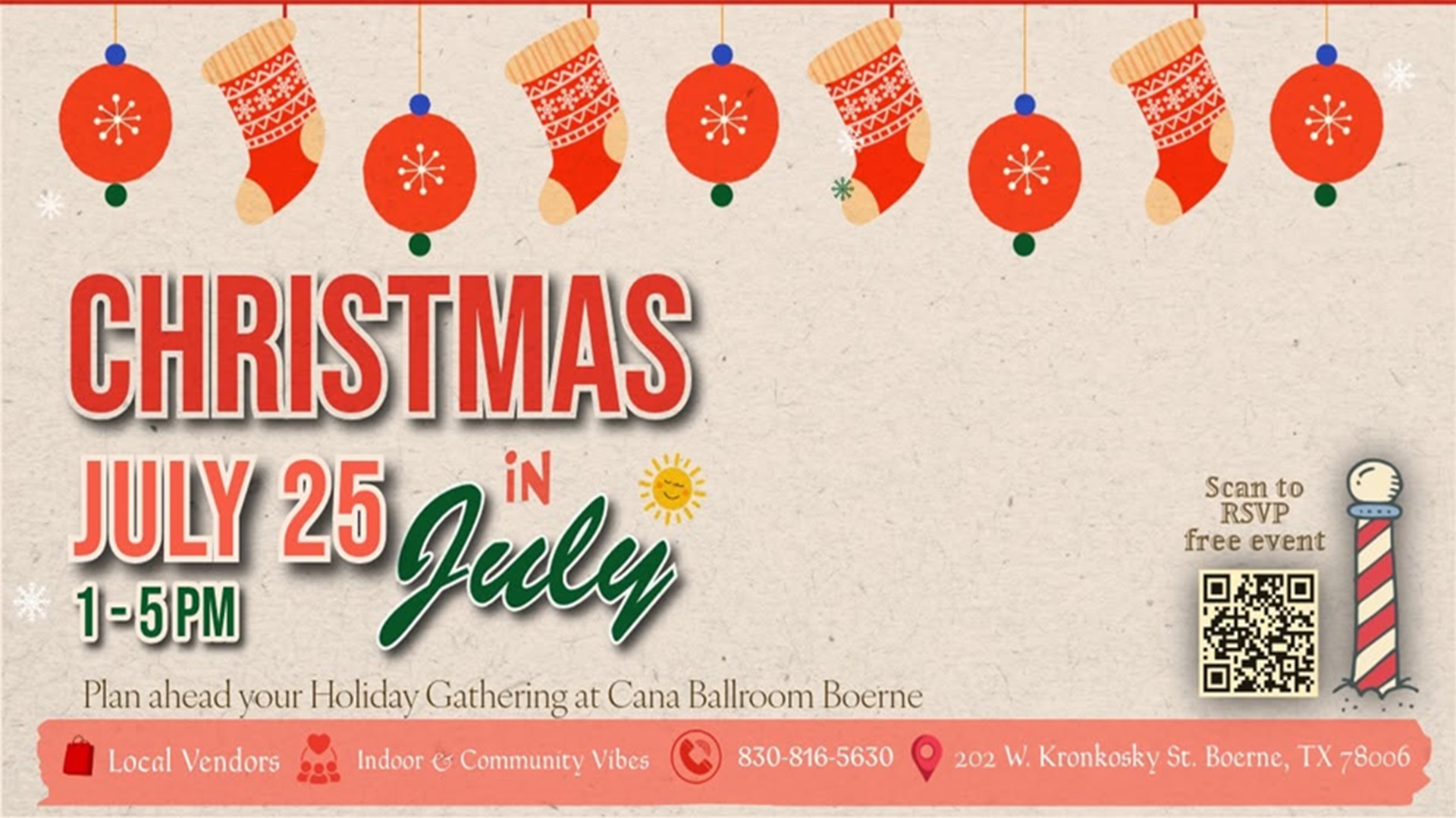 Christmas in July at The Cana Ballroom Boerne