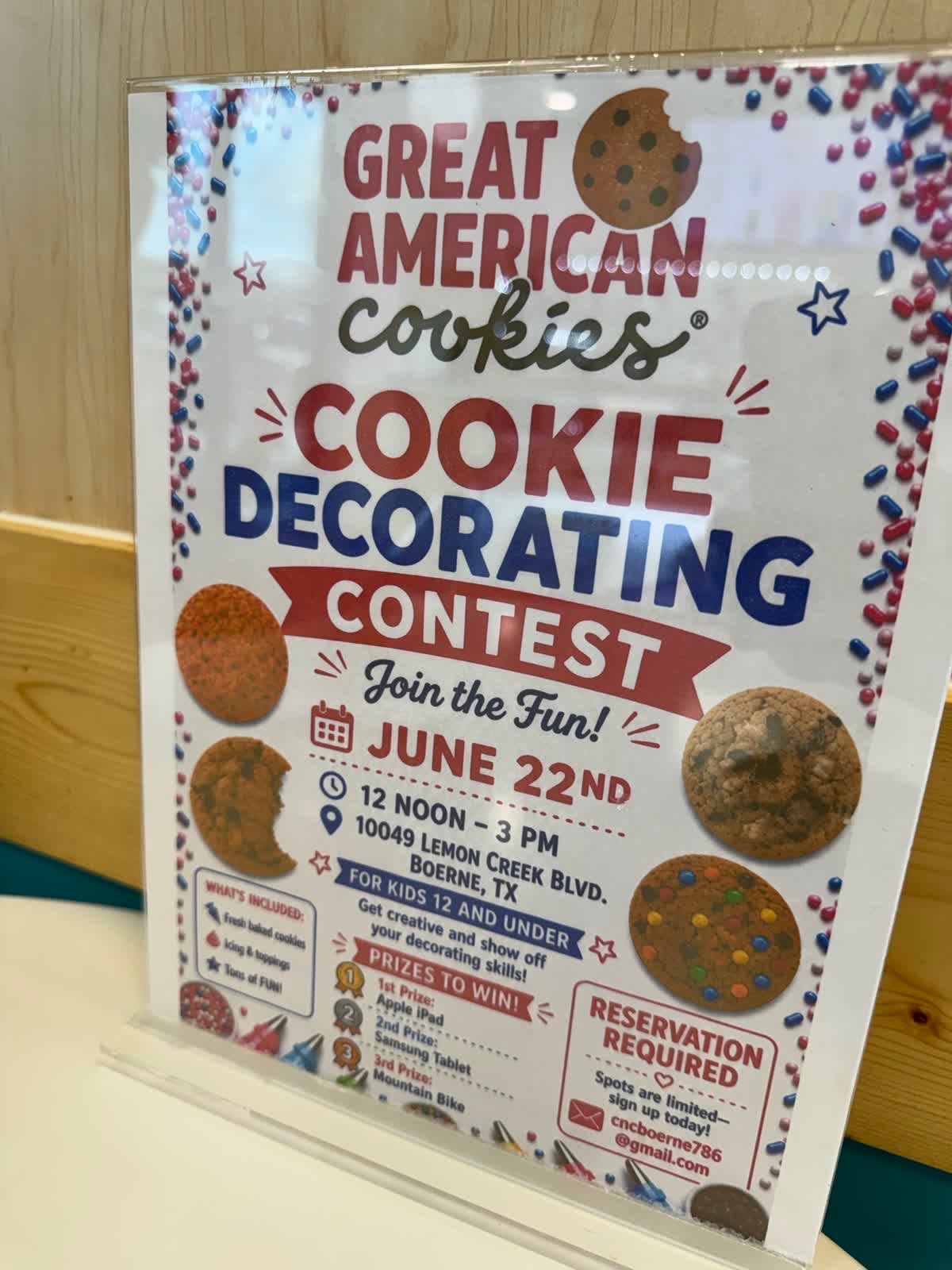 Cookie Decorating Contest at Great American Cookies Boerne