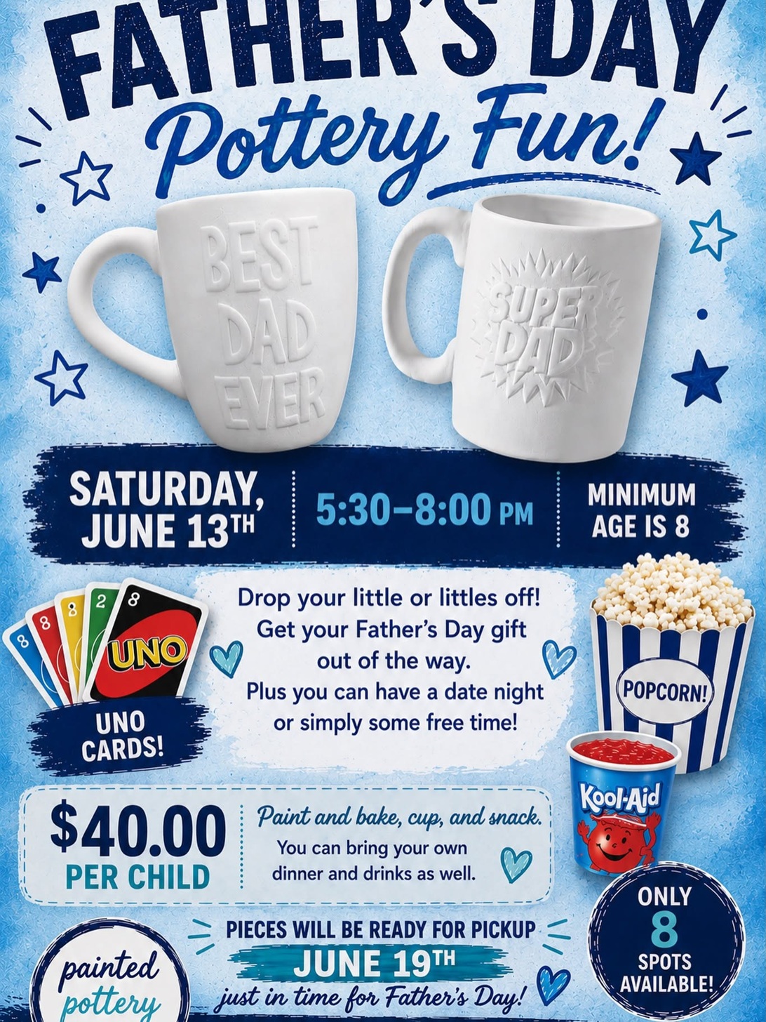 Father’s Day Pottery Fun! at Painted Pottery Boerne
